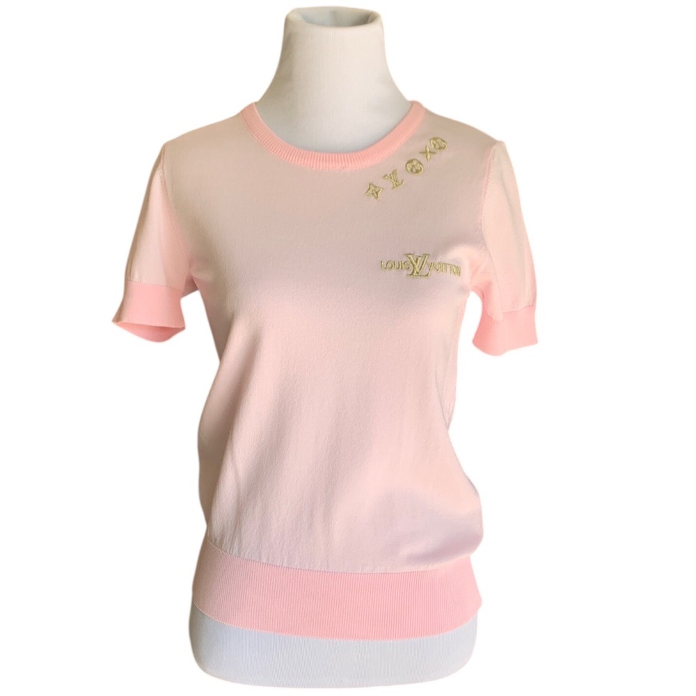 🆕👚Louis Vuitton Style Graphic Top with an intarsia signature motif👚